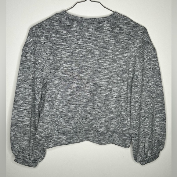 Madewell Textured Crew Neck Sweatshirt Heather Coal Size Small Cotton Office - Picture 12 of 12